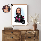 Til hende tema28 (1 person) - karikaturtegning efter dine fotos - Just Karikatur