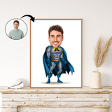 Superhelt tema40 (1 person) - karikaturtegning efter dine fotos - Just Karikatur