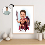 Superhelt tema8 (1 person) - karikaturtegning efter dine fotos - Just Karikatur