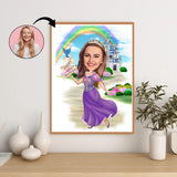 Fødselsdag tema1 (1 person) - karikaturtegning efter dine fotos - Just Karikatur