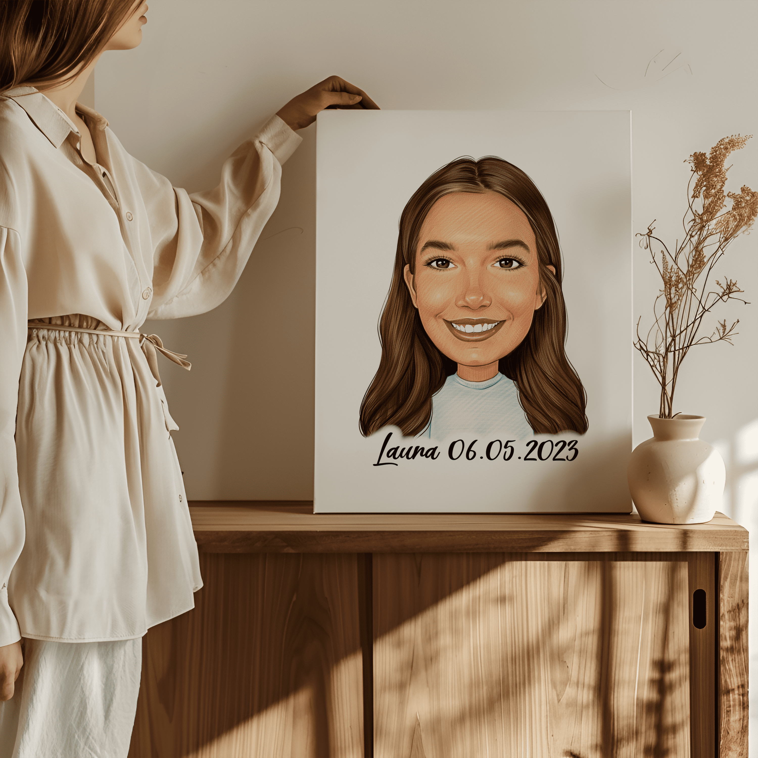 Lærredstryk med din personlige tegning - Just Karikatur