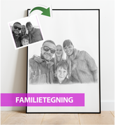 Familietegning - Portrættegning efter dine fotos