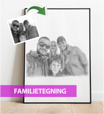 Familietegning - Portrættegning efter dine fotos