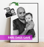 Fars dags gave - Portrættegning efter dine fotos