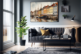Nyhavn 6 plakat (50 x 70 cm ) - m/ramme - Just Karikatur