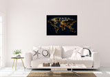 World Map 1 (50 x 70 cm ) - lærred u/ramme - Just Karikatur