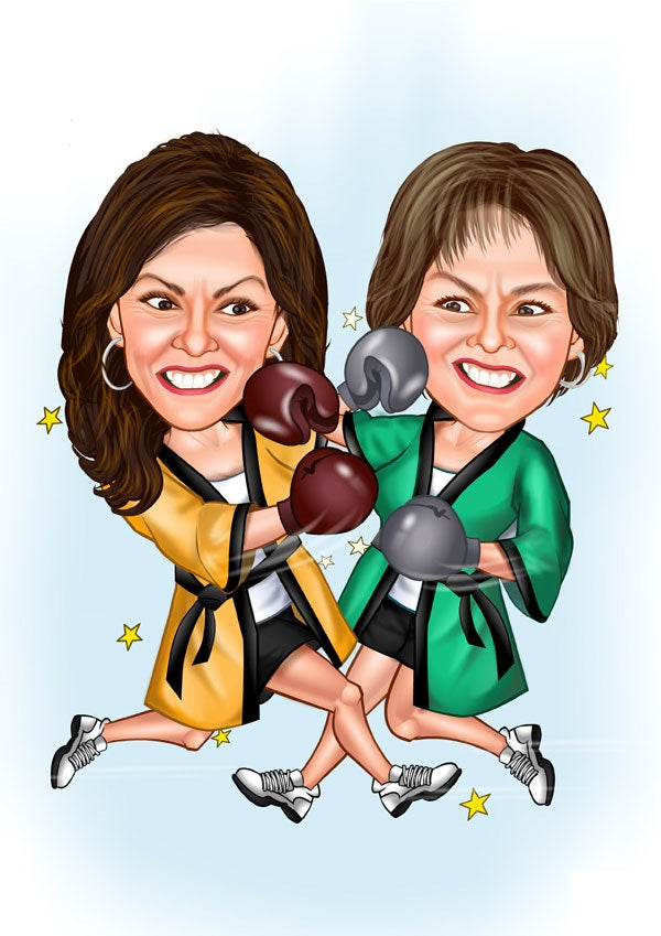 Par tema169 (2 personer) - karikaturtegning efter dine fotos - Just Karikatur