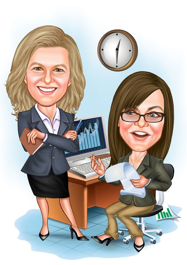 Par tema166 (2 personer) - karikaturtegning efter dine fotos - Just Karikatur