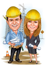 Par tema67 (2 personer) - karikaturtegning efter dine fotos - Just Karikatur