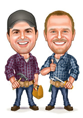 Par tema173 (2 personer) - karikaturtegning efter dine fotos - Just Karikatur