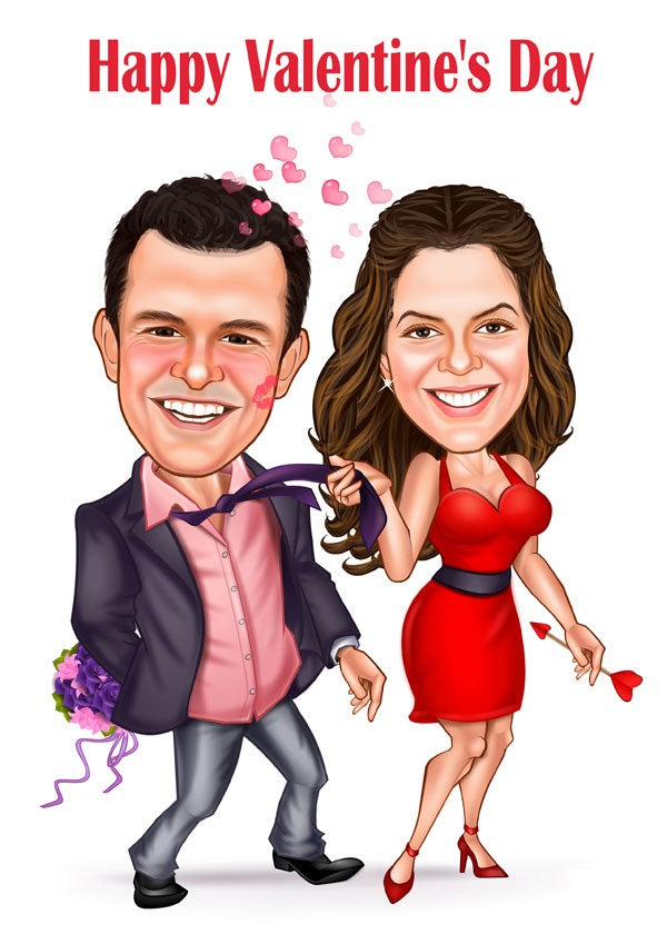 Par tema6 (2 personer) - karikaturtegning efter dine fotos - Just Karikatur