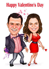 Par tema6 (2 personer) - karikaturtegning efter dine fotos - Just Karikatur