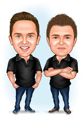 Par tema174 (2 personer) - karikaturtegning efter dine fotos - Just Karikatur