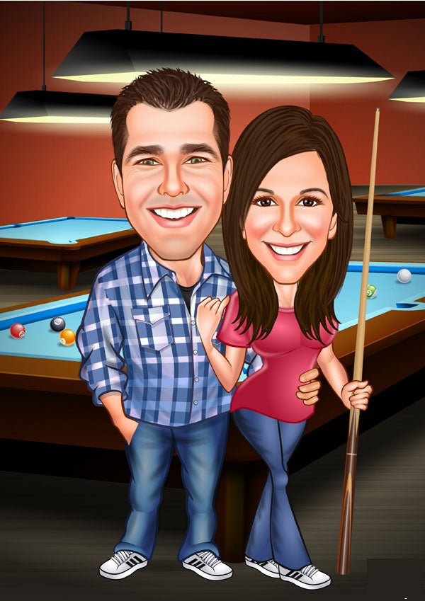 Par tema63 (2 personer) - karikaturtegning efter dine fotos - Just Karikatur