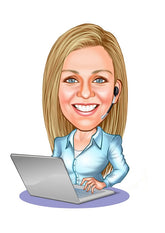 Virksomhed tema62 (1 person) - karikaturtegning efter dine fotos - Just Karikatur