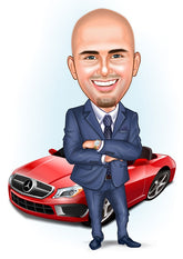 Virksomhed tema61 (1 person) - karikaturtegning efter dine fotos - Just Karikatur