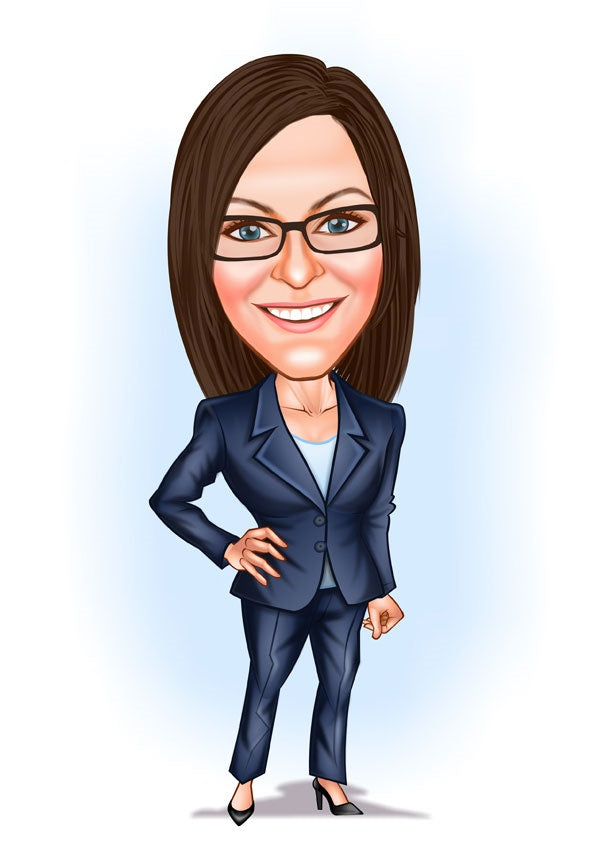 Virksomhed tema59 (1 person) - karikaturtegning efter dine fotos - Just Karikatur