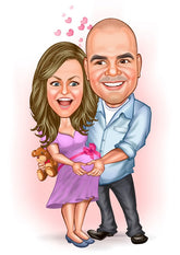 Par tema62 (2 personer) - karikaturtegning efter dine fotos - Just Karikatur