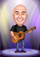 Musik & Dans tema13 (1 person) - karikaturtegning efter dine fotos - Just Karikatur