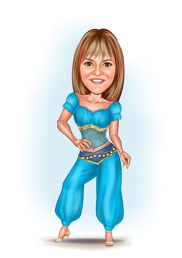 Musik & Dans tema12 (1 person) - karikaturtegning efter dine fotos - Just Karikatur