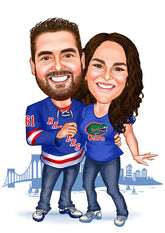 Par tema59 (2 personer) - karikaturtegning efter dine fotos - Just Karikatur