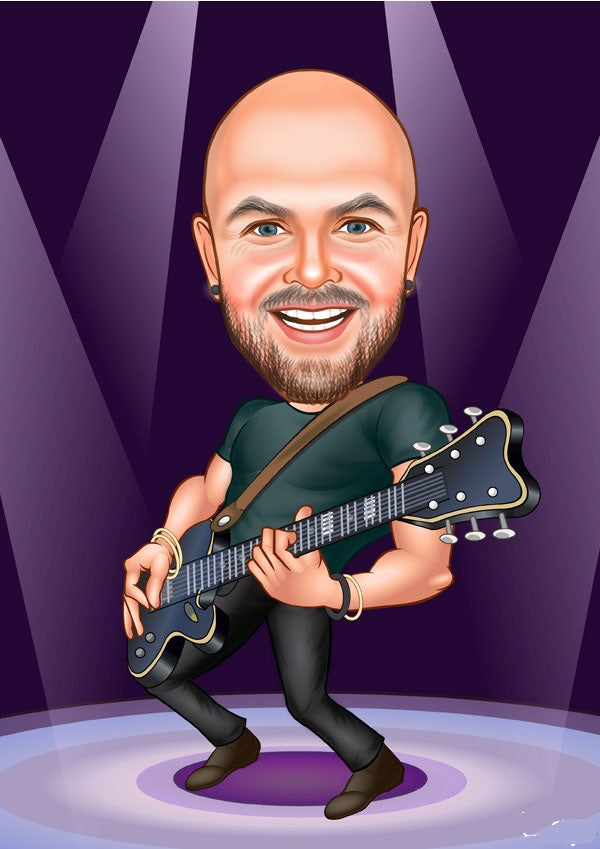 Musik & Dans tema10 (1 person) - karikaturtegning efter dine fotos - Just Karikatur