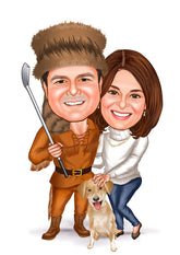 Par tema57 (2 personer) - karikaturtegning efter dine fotos - Just Karikatur