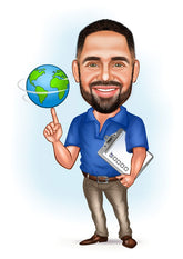 Virksomhed tema55 (1 person) - karikaturtegning efter dine fotos - Just Karikatur