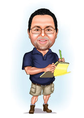 Virksomhed tema53 (1 person) - karikaturtegning efter dine fotos - Just Karikatur