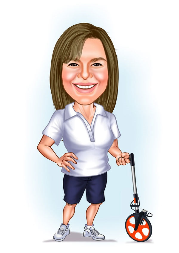 Virksomhed tema52 (1 person) - karikaturtegning efter dine fotos - Just Karikatur