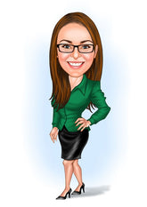 Virksomhed tema50 (1 person) - karikaturtegning efter dine fotos - Just Karikatur