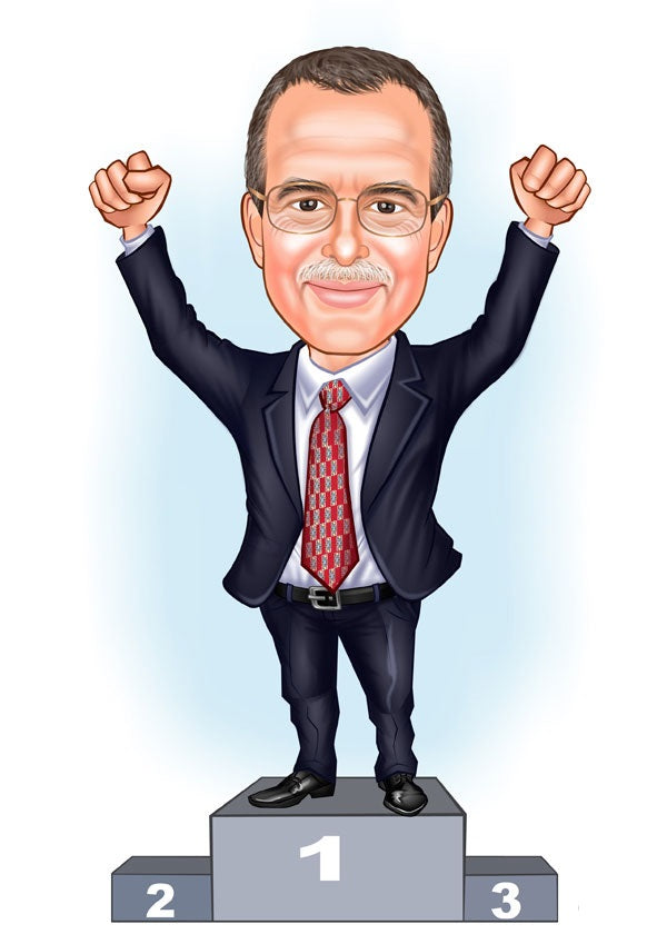 Virksomhed tema48 (1 person) - karikaturtegning efter dine fotos - Just Karikatur