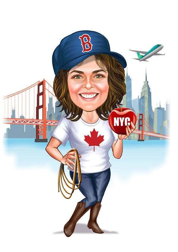 Til hende tema49 (1 person) - karikaturtegning efter dine fotos - Just Karikatur