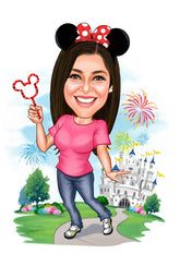 Til hende tema47 (1 person) - karikaturtegning efter dine fotos - Just Karikatur