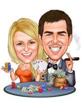 Par tema54 (2 personer) - karikaturtegning efter dine fotos - Just Karikatur