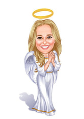 Til hende tema45 (1 person) - karikaturtegning efter dine fotos - Just Karikatur