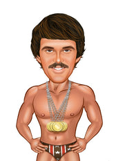 Til ham tema57 (1 person) - karikaturtegning efter dine fotos - Just Karikatur