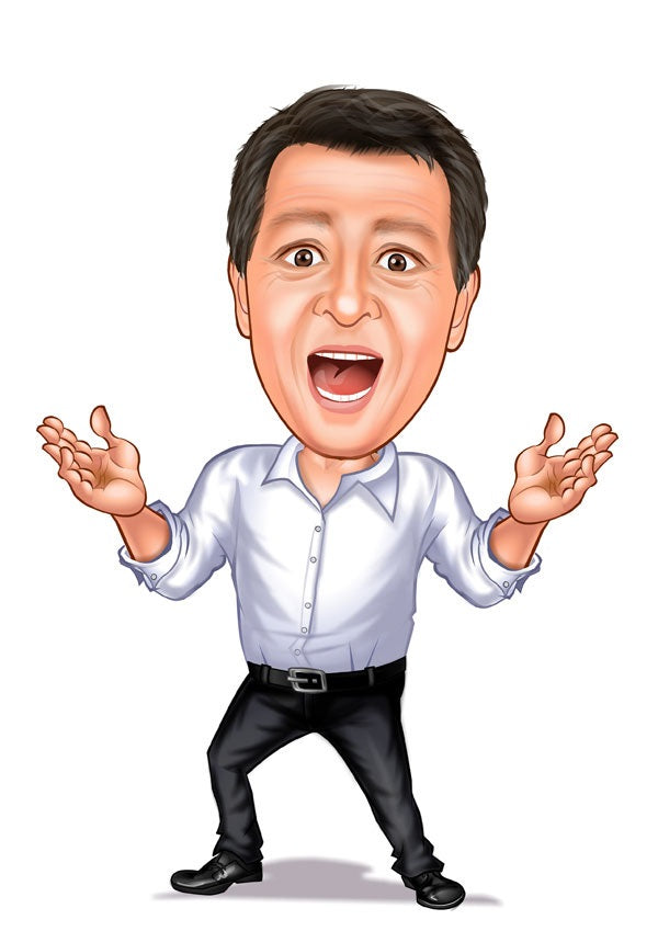 Til ham tema53 (1 person) - karikaturtegning efter dine fotos - Just Karikatur