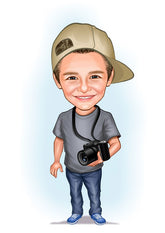 Børn tema47 (1 person) - karikaturtegning efter dine fotos - Just Karikatur