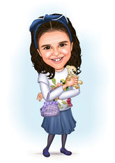 Børn tema1 (1 person) - karikaturtegning efter dine fotos - Just Karikatur