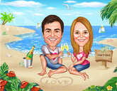 Par tema198 (2 personer) - karikaturtegning efter dine fotos - Just Karikatur