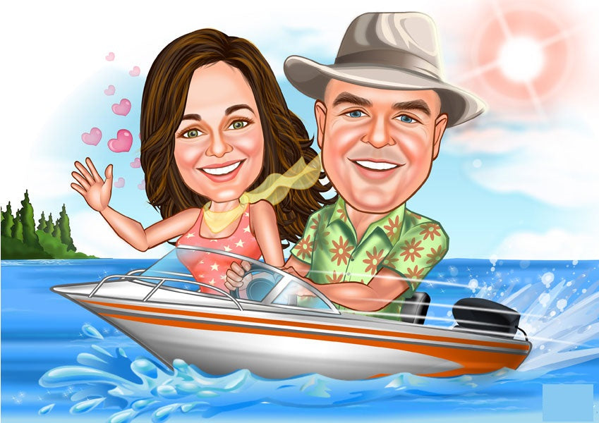 Par tema197 (2 personer) - karikaturtegning efter dine fotos - Just Karikatur