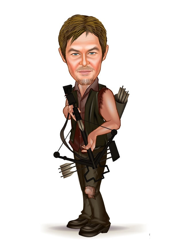 Superhelt tema26 (1 person) - karikaturtegning efter dine fotos - Just Karikatur