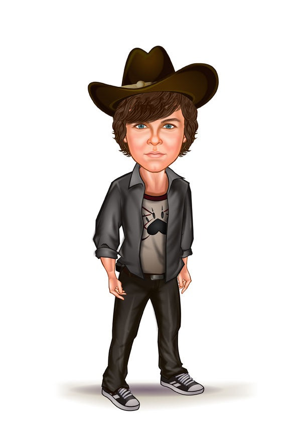 Superhelt tema21 (1 person) - karikaturtegning efter dine fotos - Just Karikatur