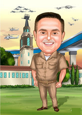 Politi & Militær tema28 (1 person) - karikaturtegning efter dine fotos - Just Karikatur