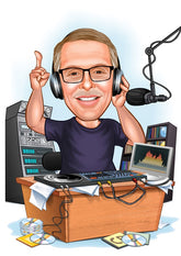 Arbejde & Erhverv tema36 (1 person) - karikaturtegning efter dine fotos - Just Karikatur