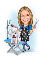 Arbejde & Erhverv tema6 (1 person) - karikaturtegning efter dine fotos - Just Karikatur