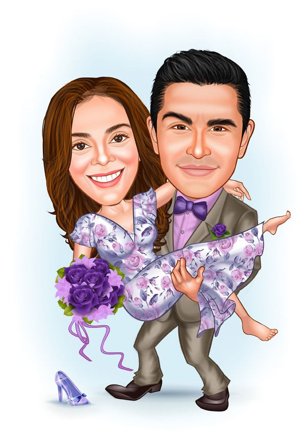 Par tema2 (2 personer) - karikaturtegning efter dine fotos - Just Karikatur