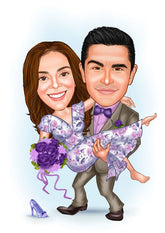 Par tema2 (2 personer) - karikaturtegning efter dine fotos - Just Karikatur