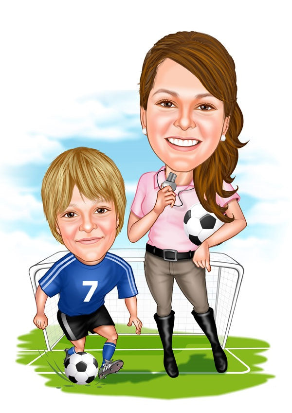 Par tema142 (2 personer) - karikaturtegning efter dine fotos - Just Karikatur